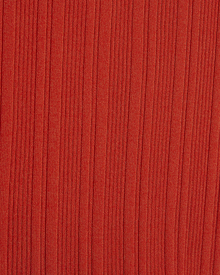 Red Rib Vest Top