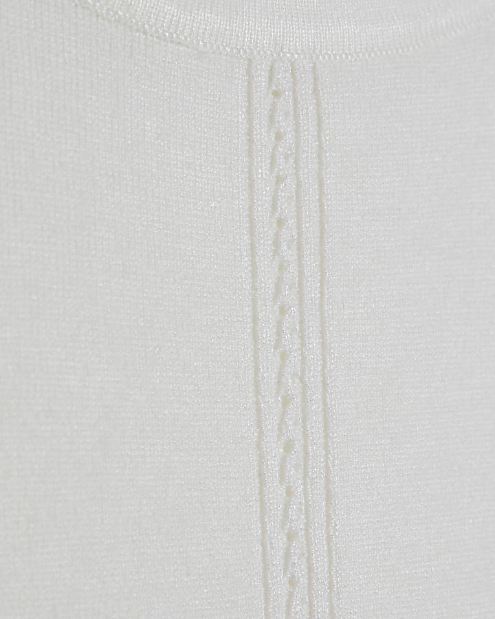 White Knitted Vest Top
