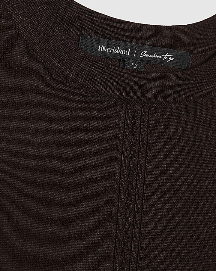 Brown Knitted Vest Top