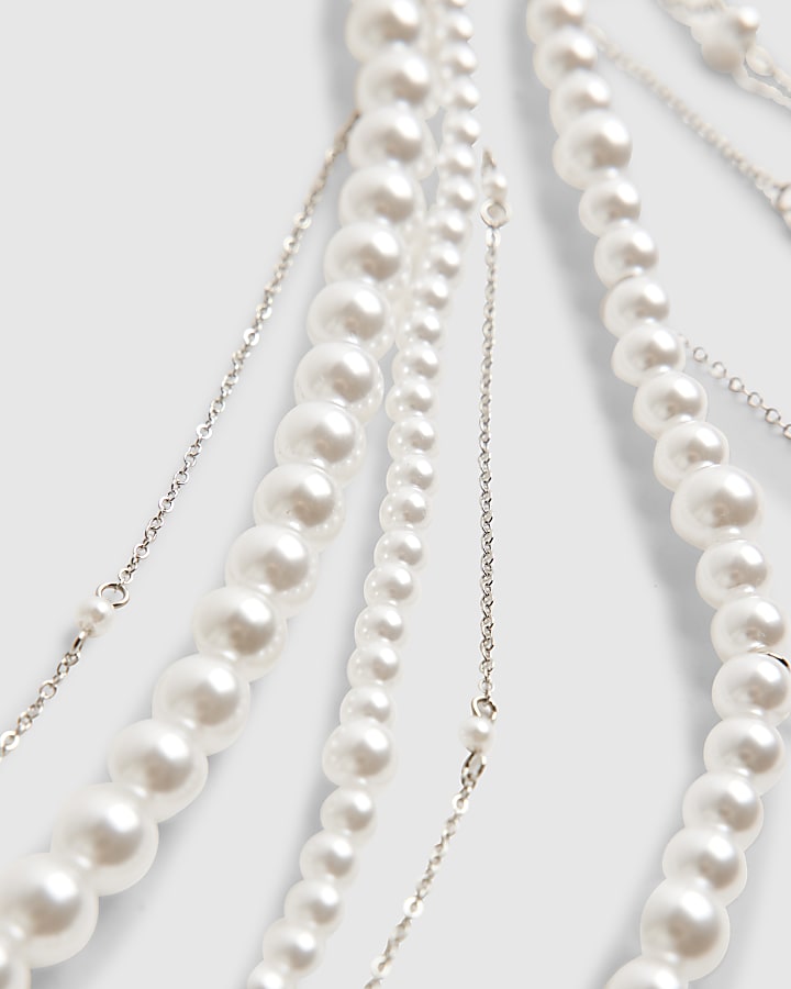 Cream Pearl Chain Belt