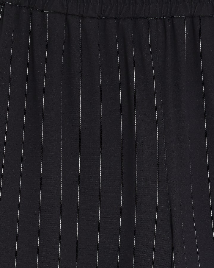 Black Pinstripe Wide Leg Trousers