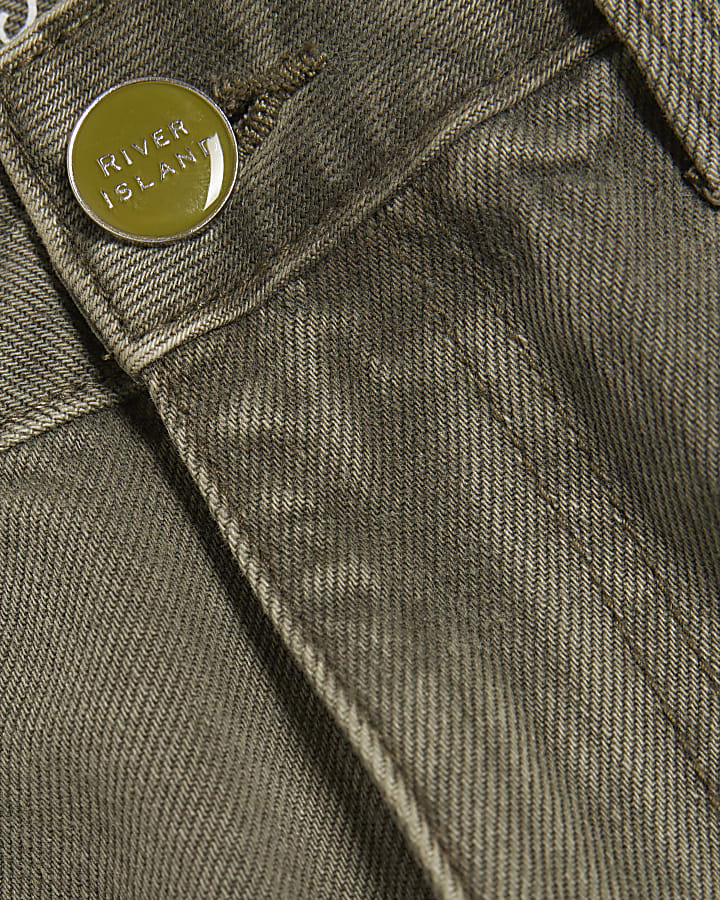 Khaki Relaxed Straight Jeans