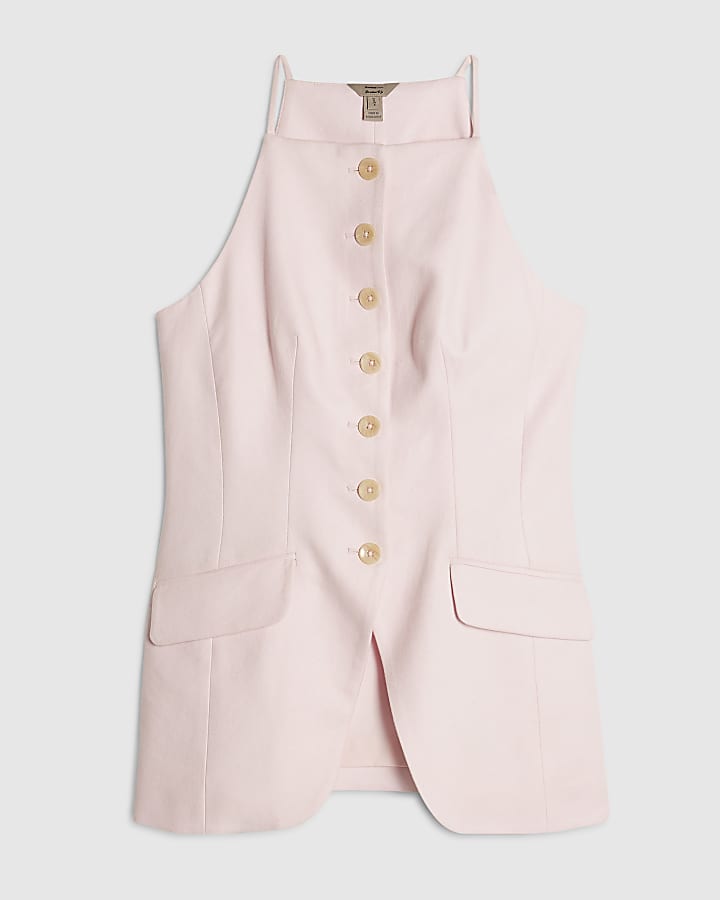 Pink Longline Waistcoat