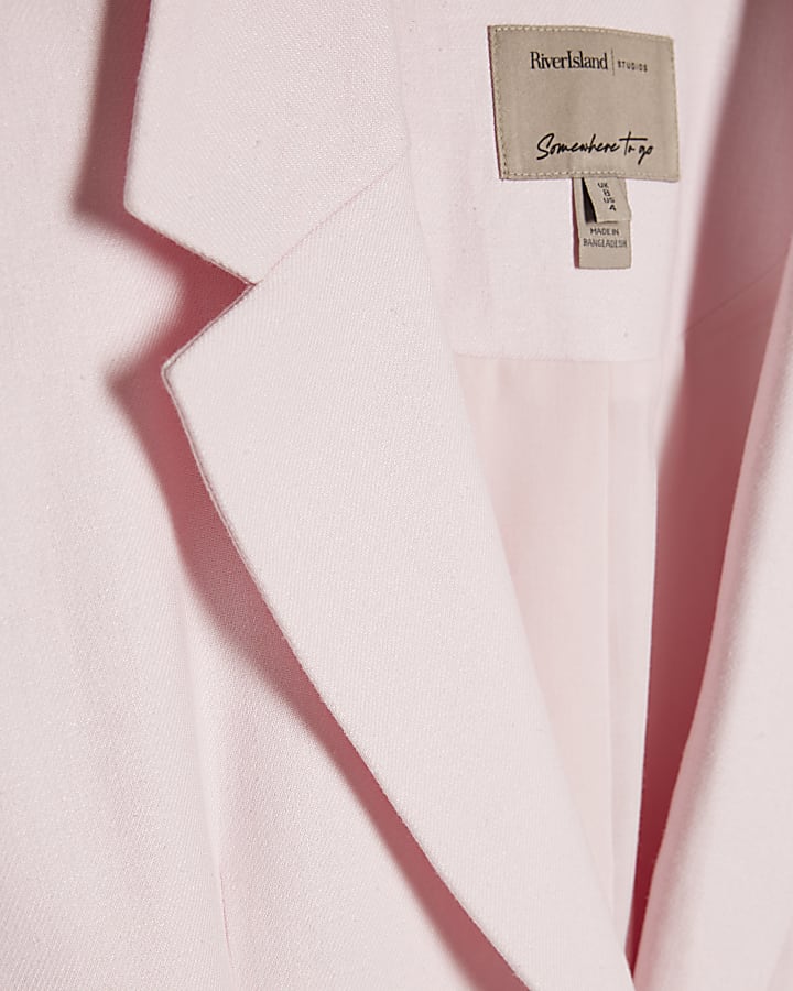 Pink Linen Blend Blazer
