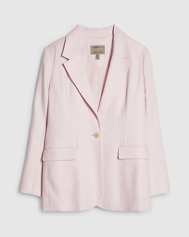 Pink Linen Blend Blazer