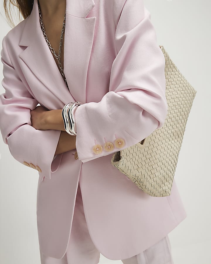 Pink Linen Blend Blazer