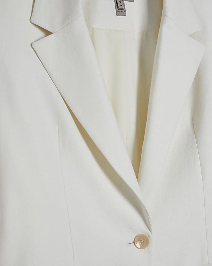White Linen Look Blazer