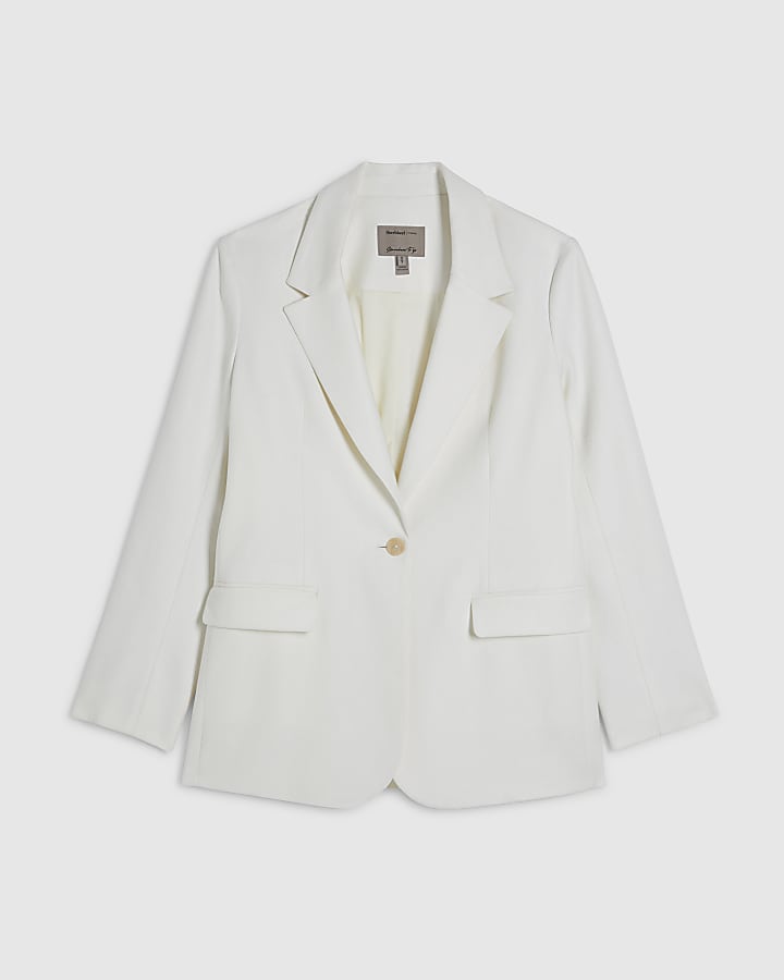 White Linen Look Blazer