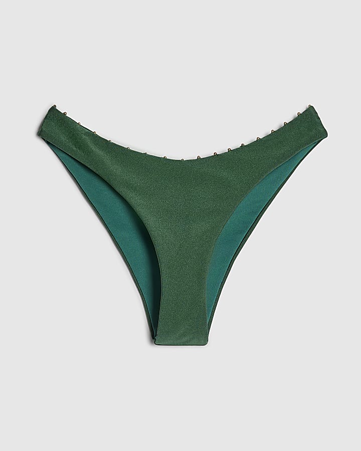 Green High leg Bikini Bottoms