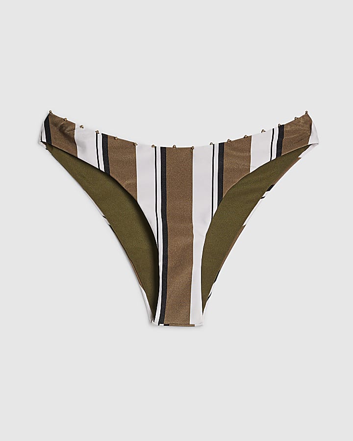 White Stripe Hardware Bikini Bottoms