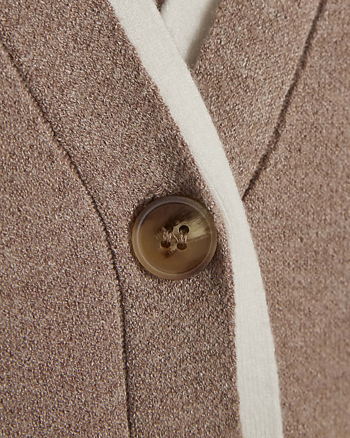 Beige Double Layer Cardigan