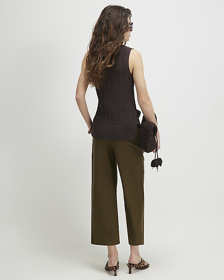 Khaki Tailored Culottes