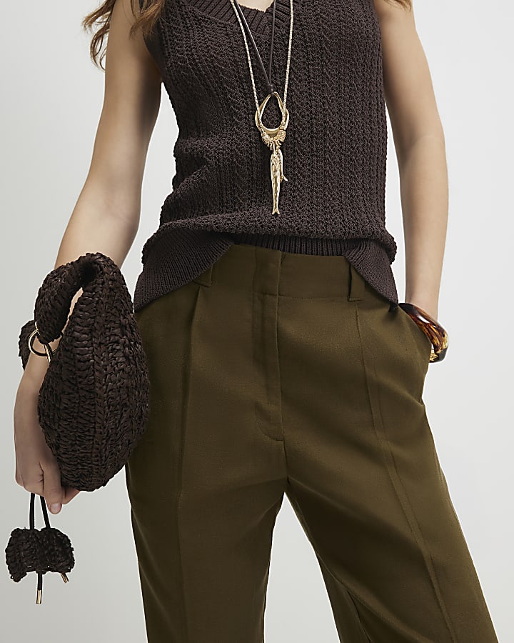 Khaki Tailored Culottes