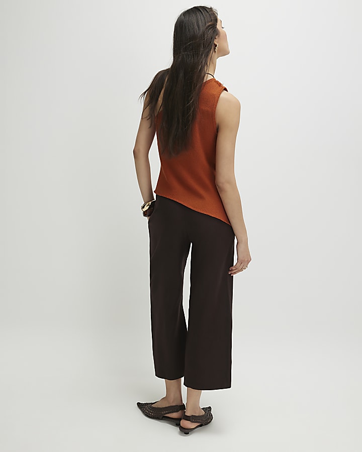 Brown Tailored Culottes