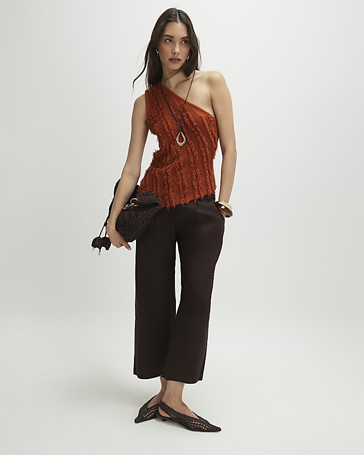 Brown Tailored Culottes