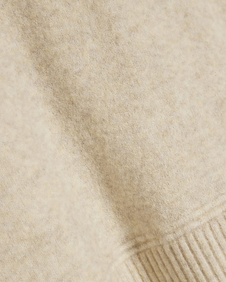Beige Tipped Hooded Jumper