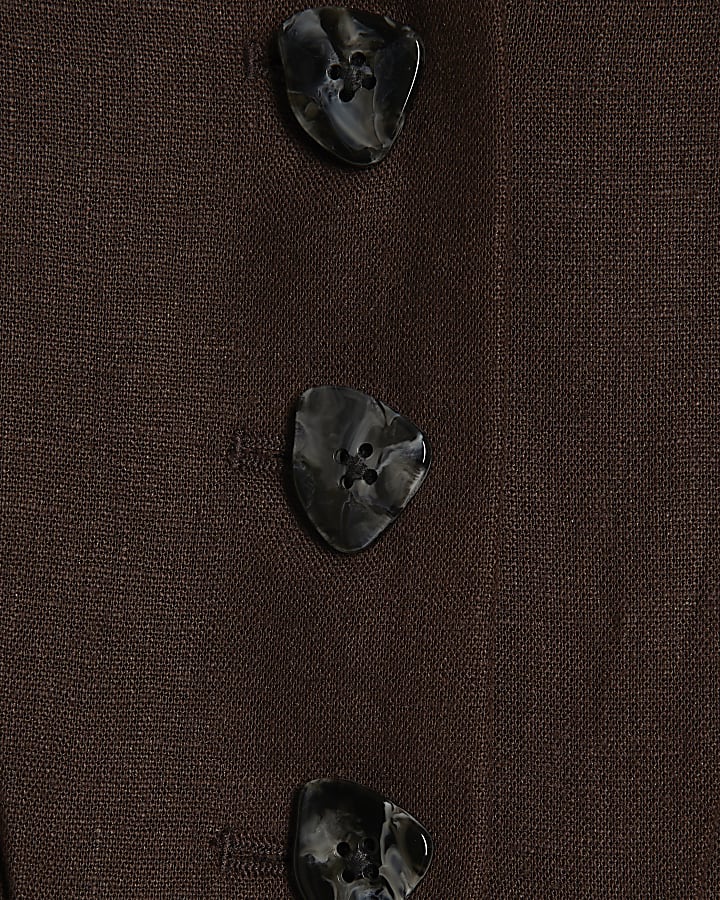 Brown Pleat Detail Top