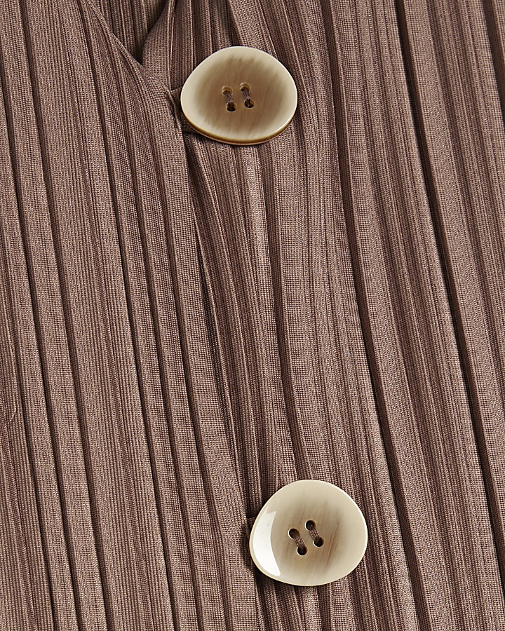 Beige Plisse Waistcoat