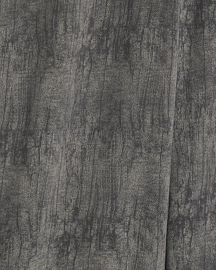 Petite Brown Premium Crinkle Wide Leg Joggers