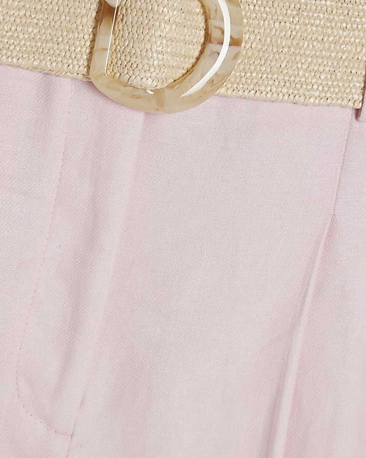 Pink Belted Shorts