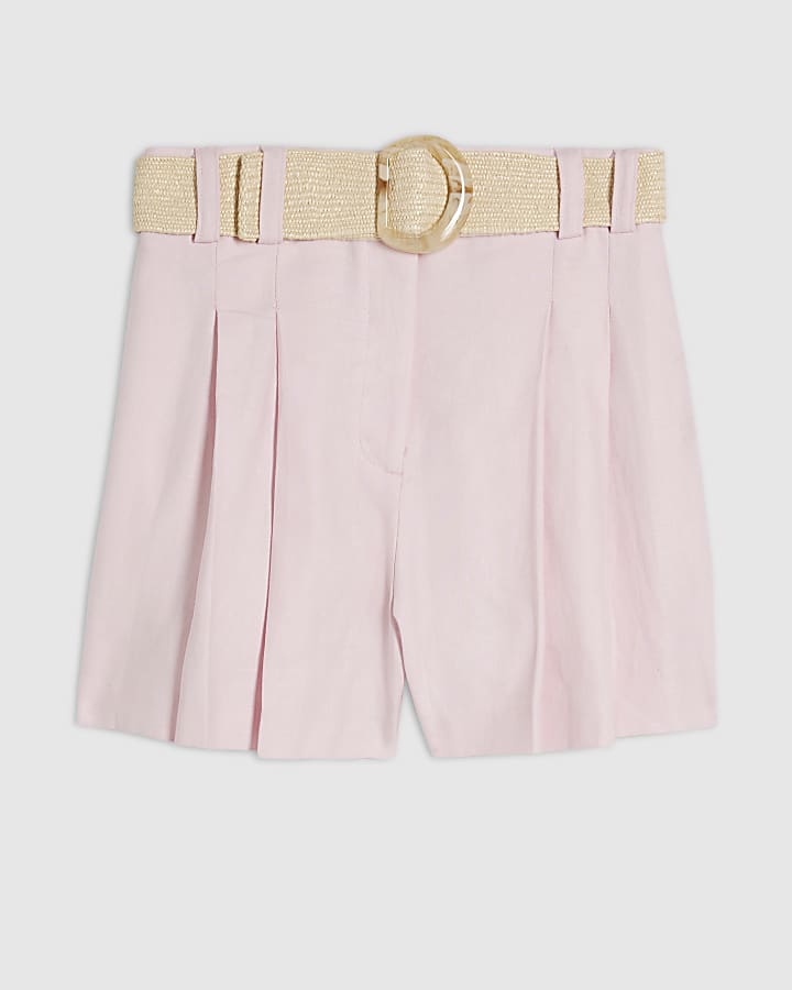 Pink Belted Shorts
