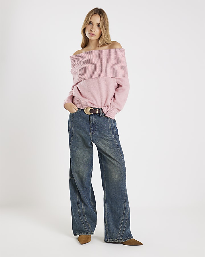 Pink Bardot Jumper