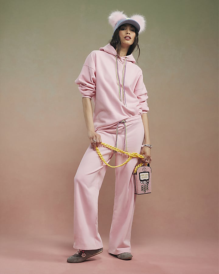 Pink Year Zero Embellished Cord Hoodie