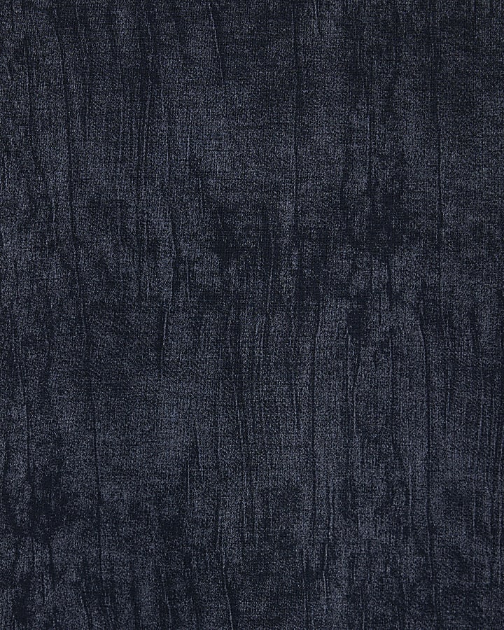 Petite Navy Premium Crinkle Boxy T-Shirt