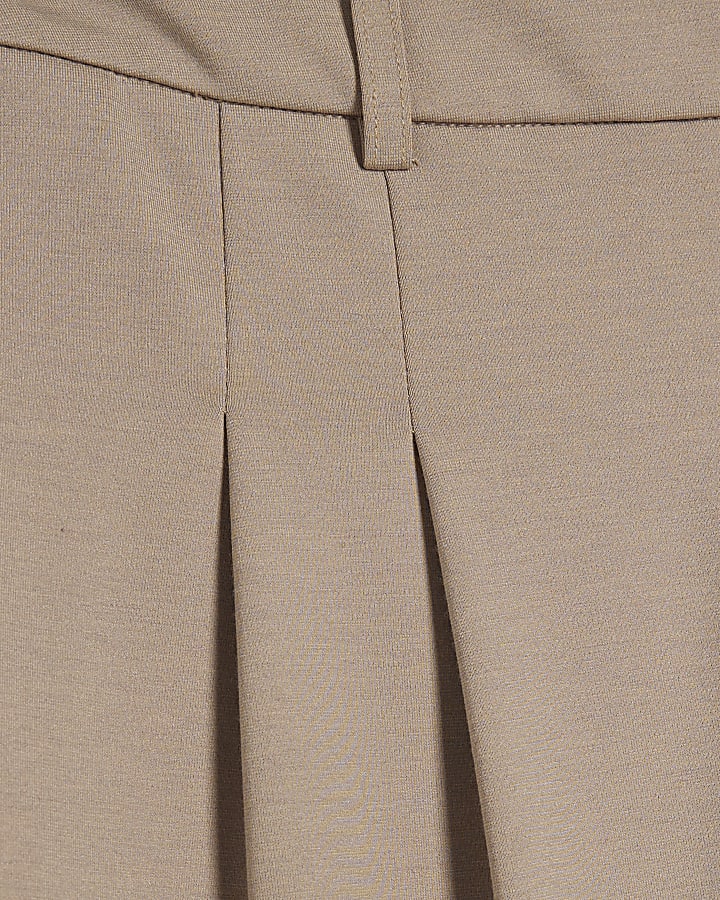 Cream Striped Wide Leg Trousers