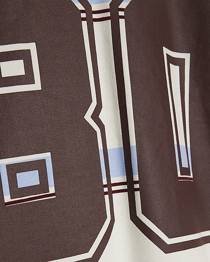 Blue Long Sleeve Stripe Number Sweatshirt