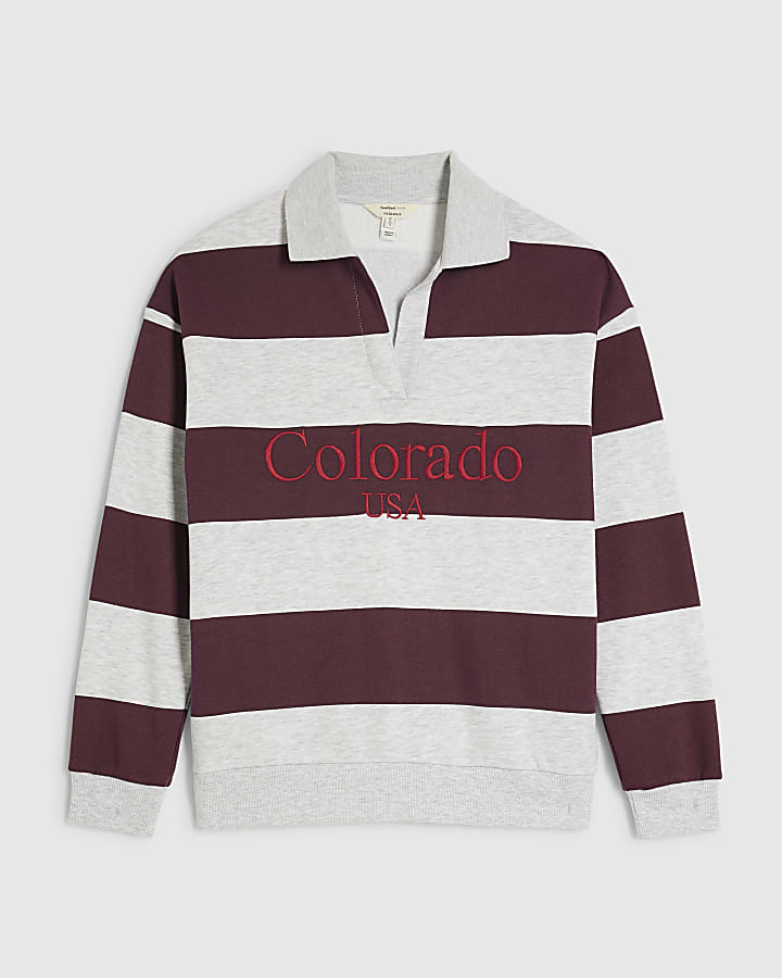 Red Stripe Colorado Rugby Sweatshirt