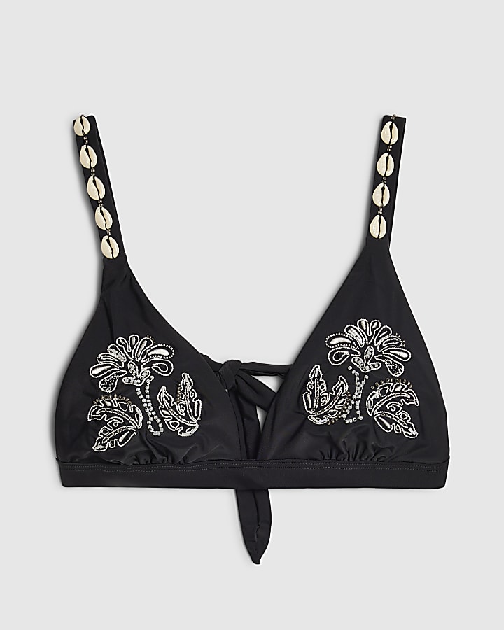 Black Shell Bikini Top