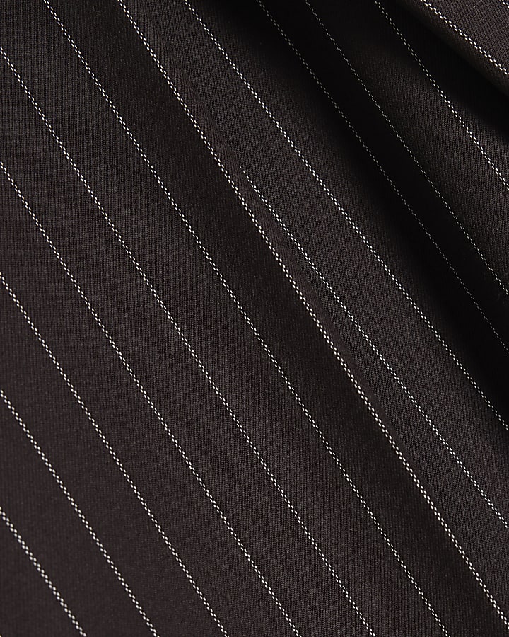 Brown Stripe Wide Leg Trousers