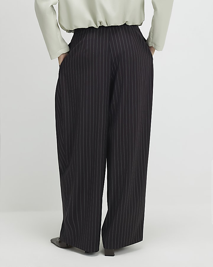 Brown Stripe Wide Leg Trousers
