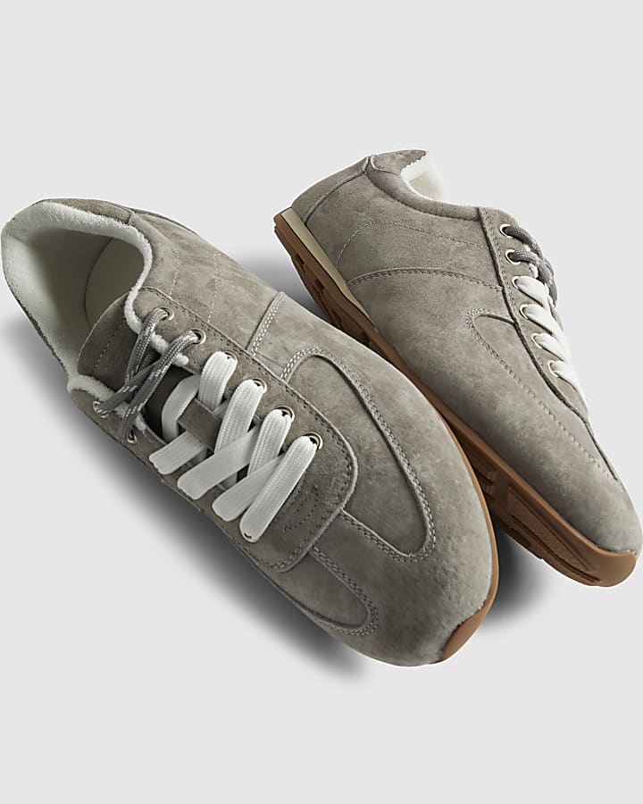 Grey Suede Trainers