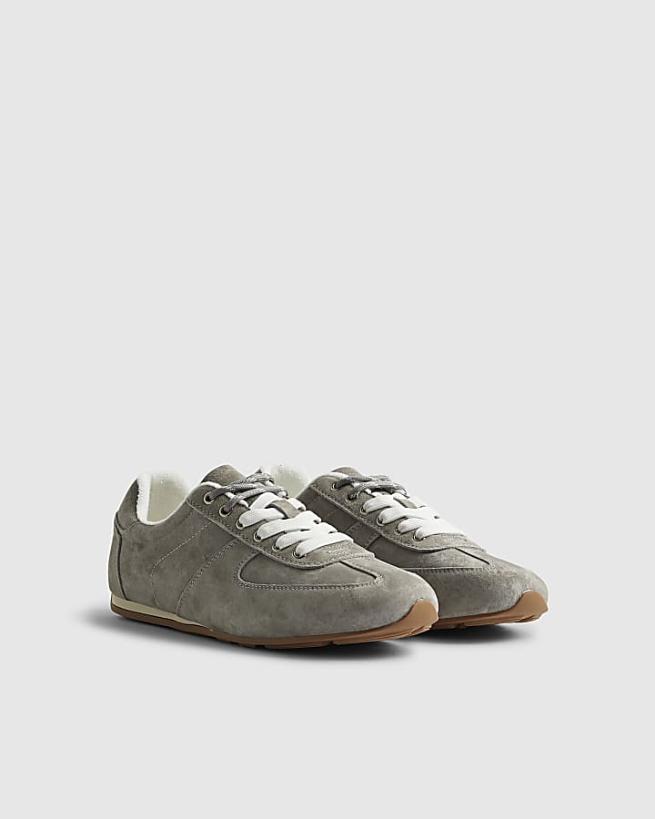 Grey Suede Trainers