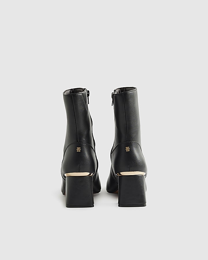 Black Toe Cap Ankle Boots