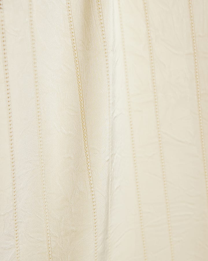 Cream Stripe Crinkle Blouse