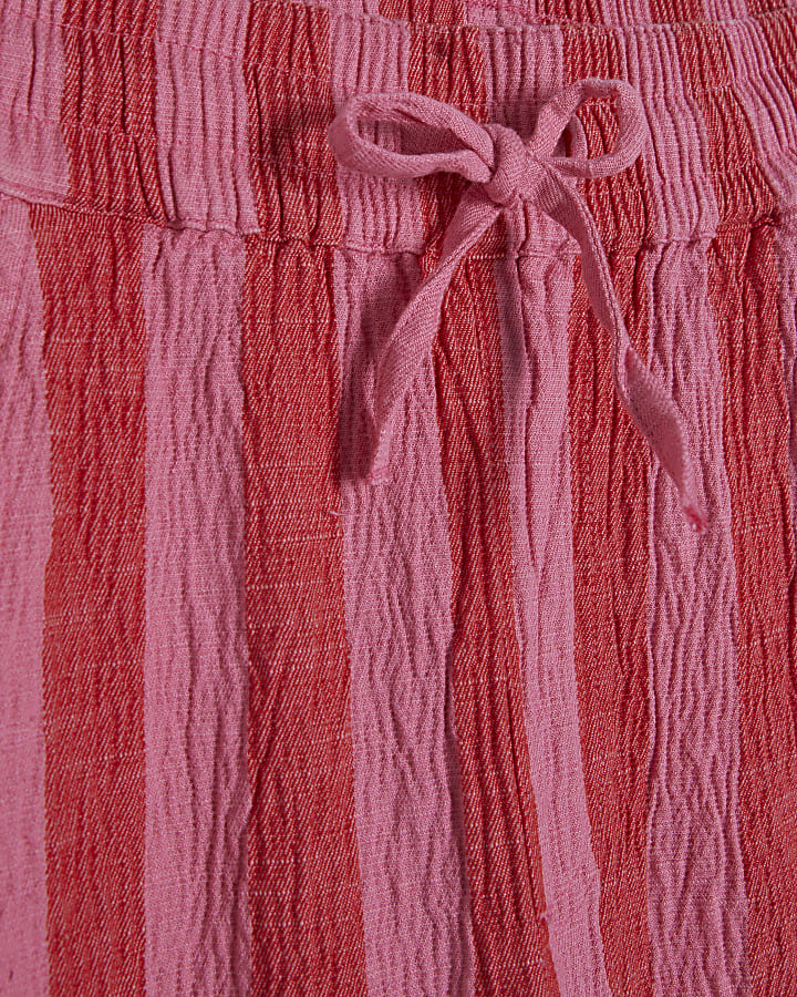 Pink Stripe Pull On PJ Style Trousers