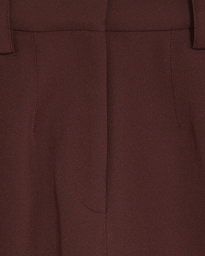 Brown Tailored Tapered Leg Trousers