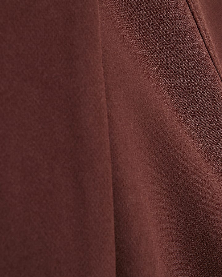 Brown Tailored Funnel Neck Bomber Jacket