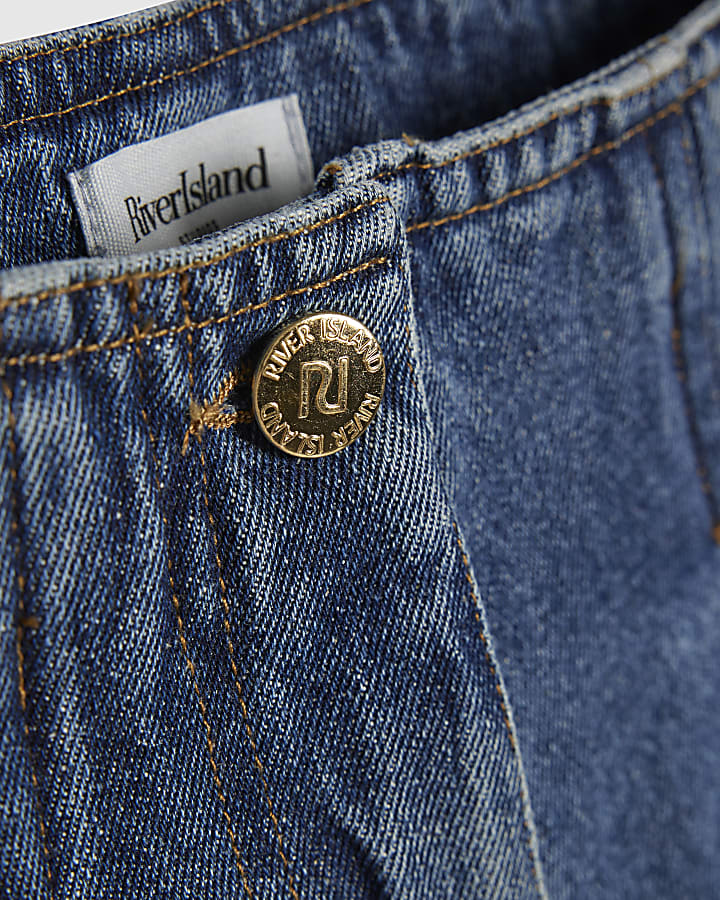 Blue Tab Side Tailored Denim Shorts