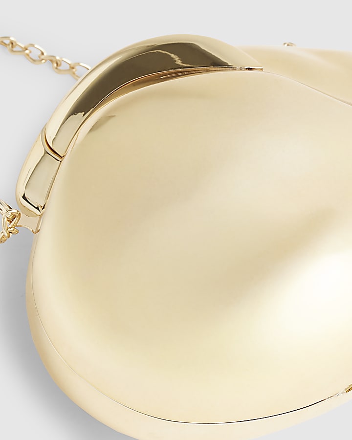 Gold Hard Shell Clutch Bag