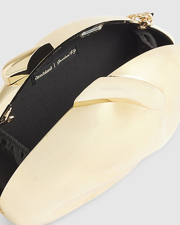 Gold Hard Shell Clutch Bag