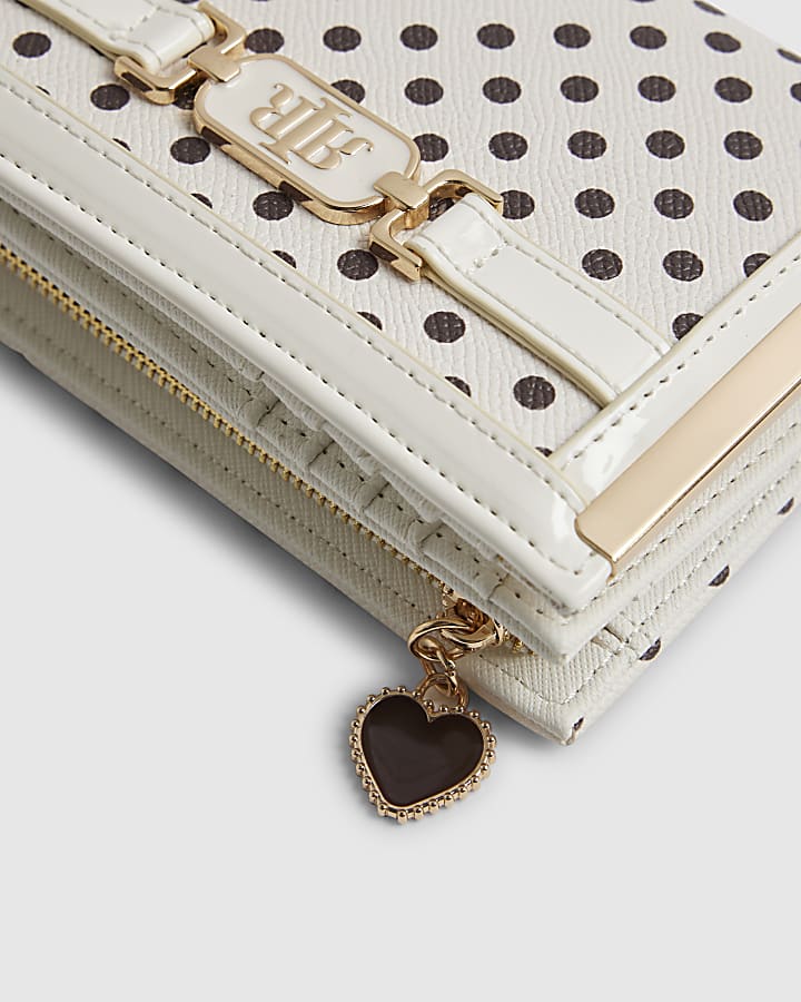 Cream Polka Dot Foldout Purse