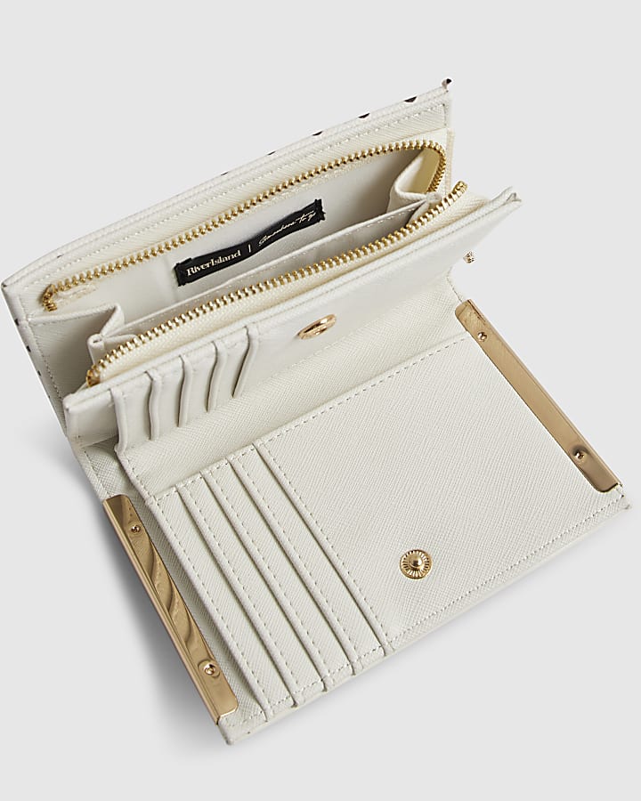 Cream Polka Dot Foldout Purse