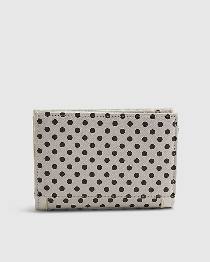 Cream Polka Dot Foldout Purse