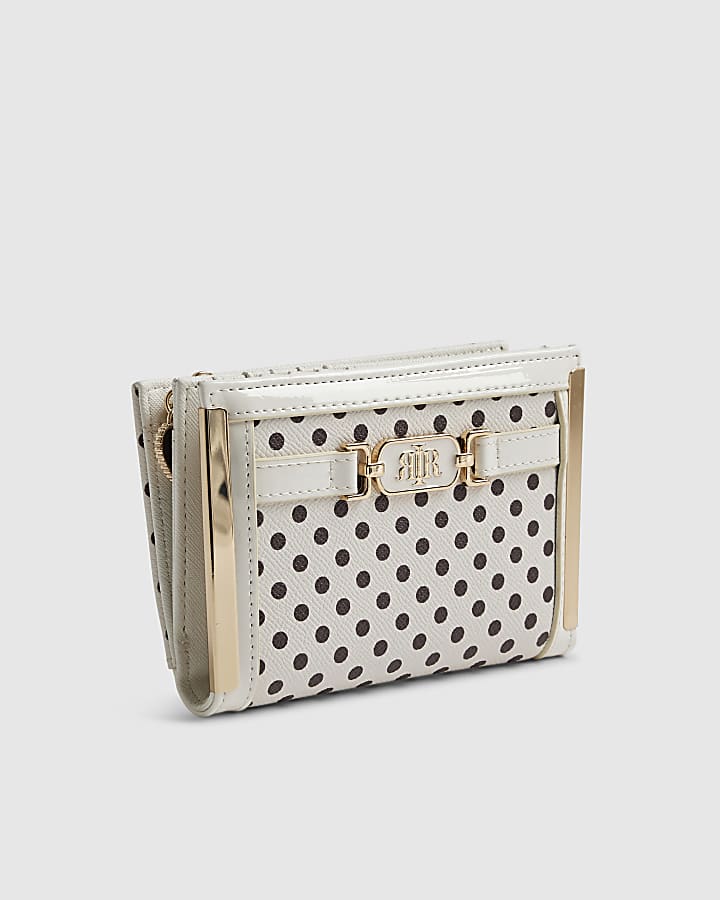 Cream Polka Dot Foldout Purse