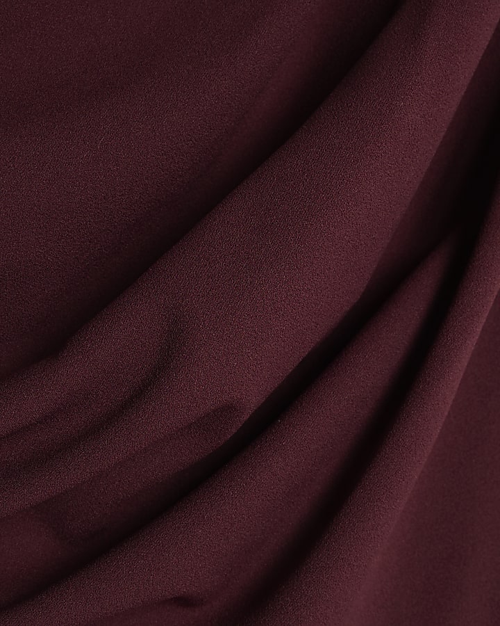 Purple Short Sleeve Asymmetric Drape Jumpsuit