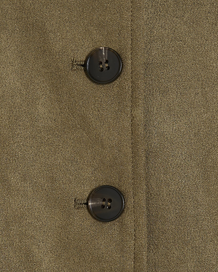 Green Faux Suede Waistcoat